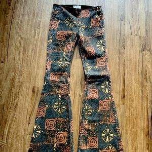 Free People Pull On Batik Print Flares